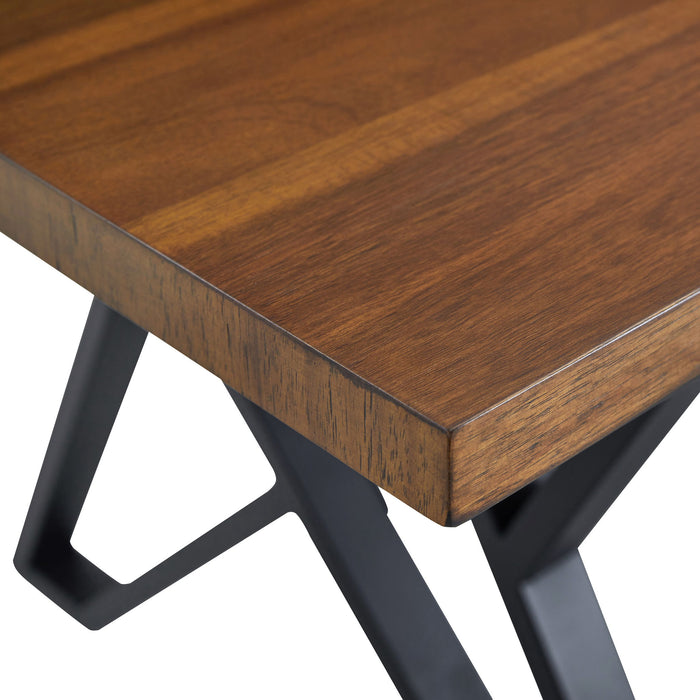 Industrial Style Indoor Dining Table With Metal Legs - Walnut / Black