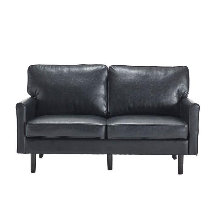 Mid Century Modern Loveseat Sofa With USB Ports, Removable Pillow Cover