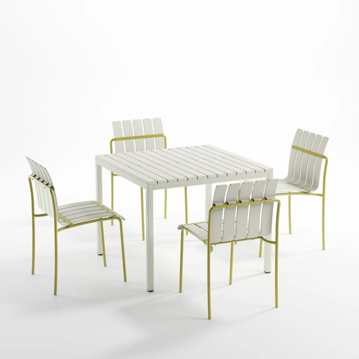 4 Piece Set Of Modern Color Block Designed Single Chairs