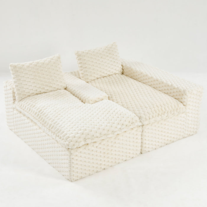 Modular Sofa, Convertible Twin Seat With Chaise Lounge