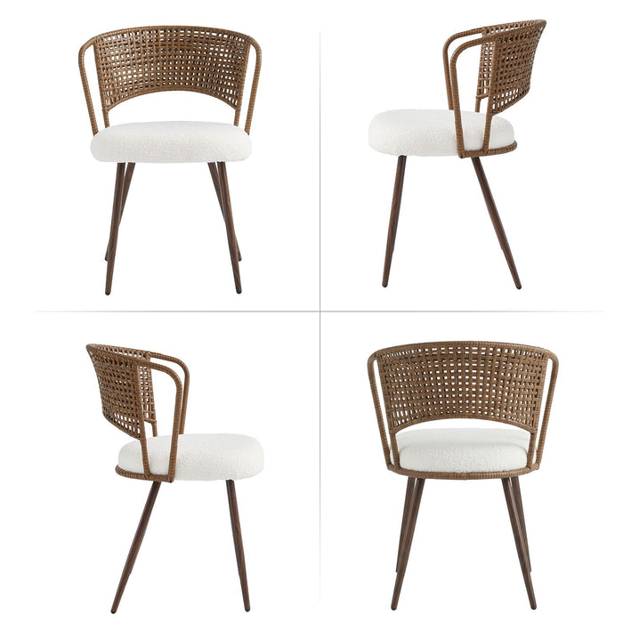 Farmhouse Style Wicker Dining Chair