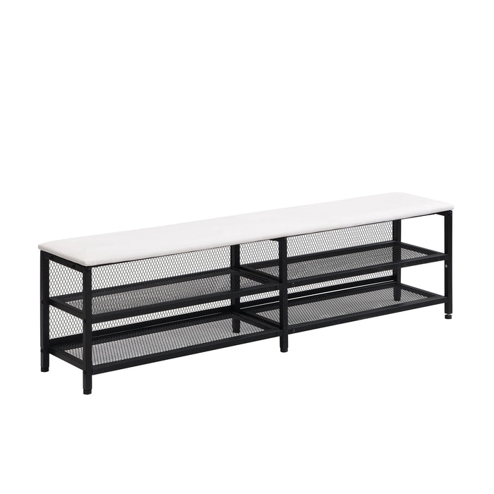 Platform Bed With 2 Tier Storage Shelves, Storage Cabinet