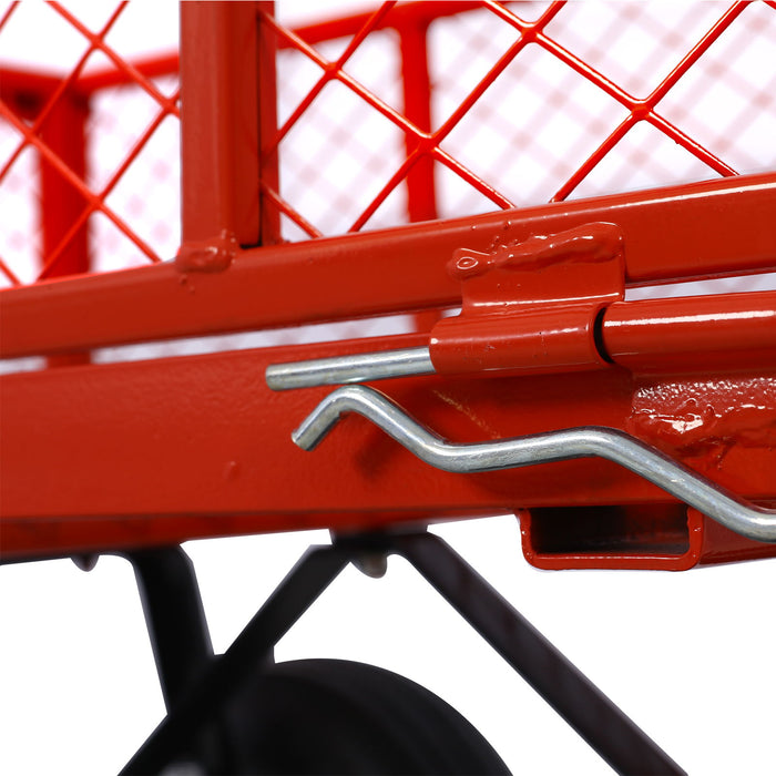 Heavy Duty Steel Garden Cart With Mesh Sides