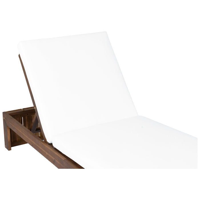 Adjustable Outdoor Chaise Lounge Patio Recliner With Removable Cushion