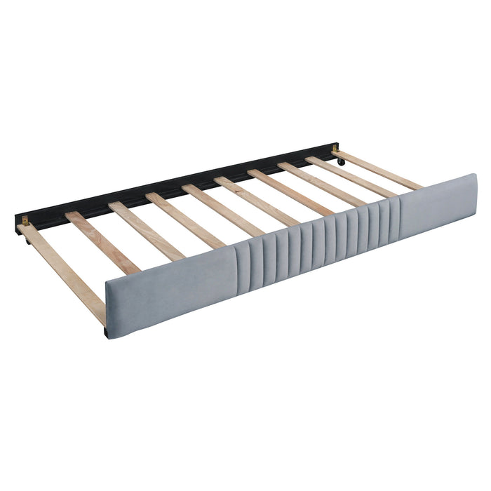 Upholstered Daybed Sofa Bed With Trundle Bed