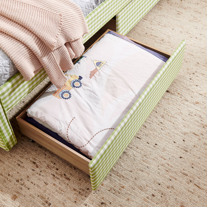 Gingham Daybed With USB Charging Port, Wave-Shaped Design