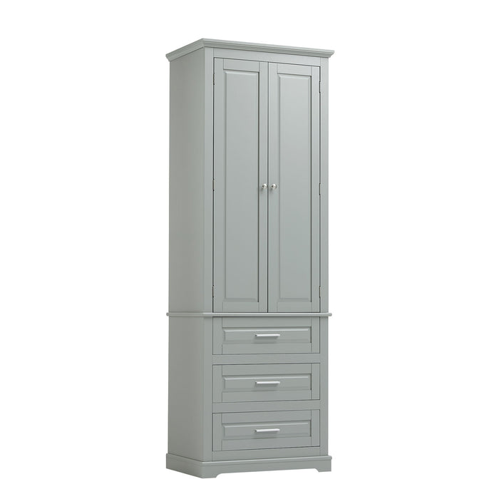 Tall Storage Cabinet With 3 Drawers For Bathroom