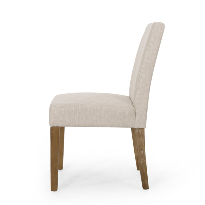 Contemporary Dining Chair With Upholstered Seating And Tapered Legs