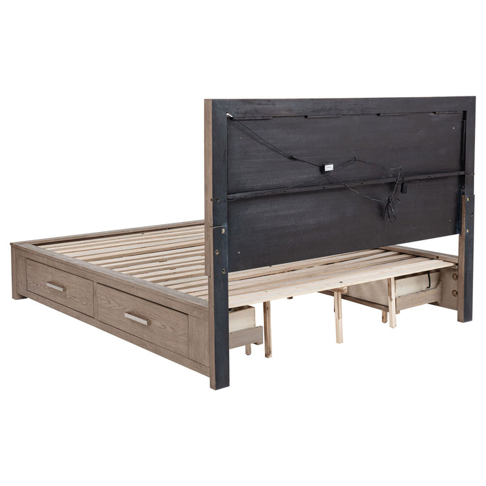 Gibbons - LED Storage Bed With Upholstered Headboard