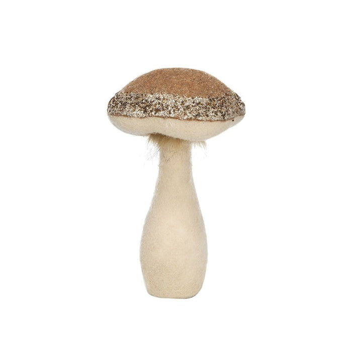 Mushroom Holiday Ornament, For Harvest Festival Fall Festival & Thanksgiving Table Decorations (Set of 2) - Beige / Light Brown