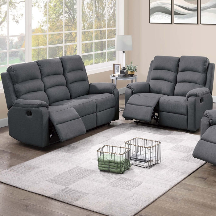 Modern Living Room Set With Manual Recliner