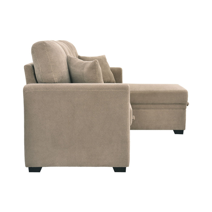 Sleeper Sectional With Pull Out Bed, Reversible Chaise