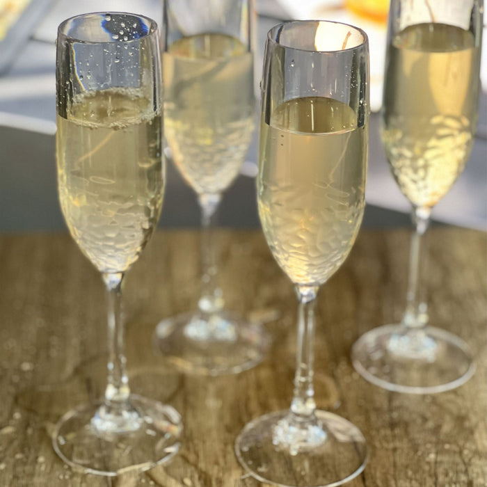 Tritan Lexington - Unbreakable Plastic Champagne Flutes, Durable Glass Alternative (Set of 4), 6Oz - Clear