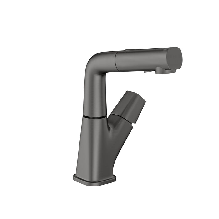 Pull Down Bathroom Sink Faucet With 3 Water Modes And Stainless Steel Construction - Gunmetal Black