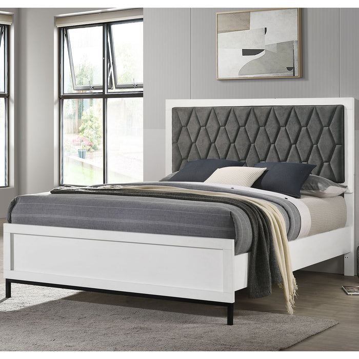 Taraval - Queen Upholstered Panel Bed - White