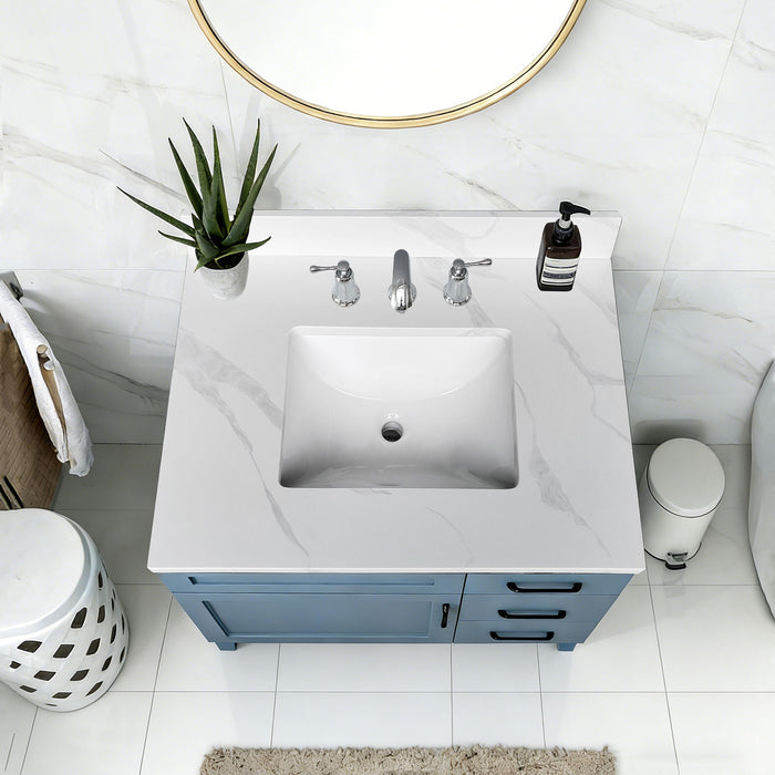 Bathroom Vanity Top With Undermount Sink, 3 Pre Drilled Holes