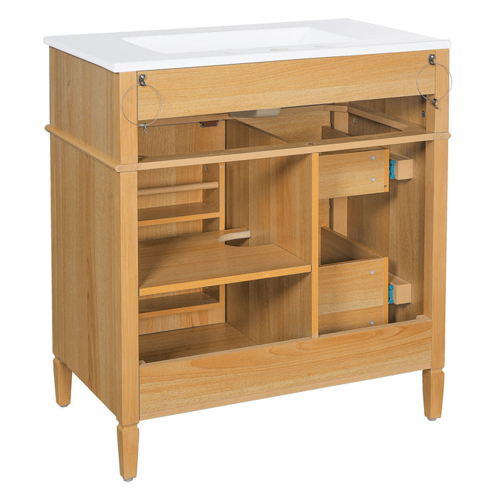 Bathroom Vanity With Flip Out Drawer, 2 Soft-Close Drawers