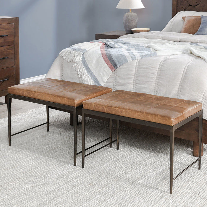 Malo - 28" Leather Bench