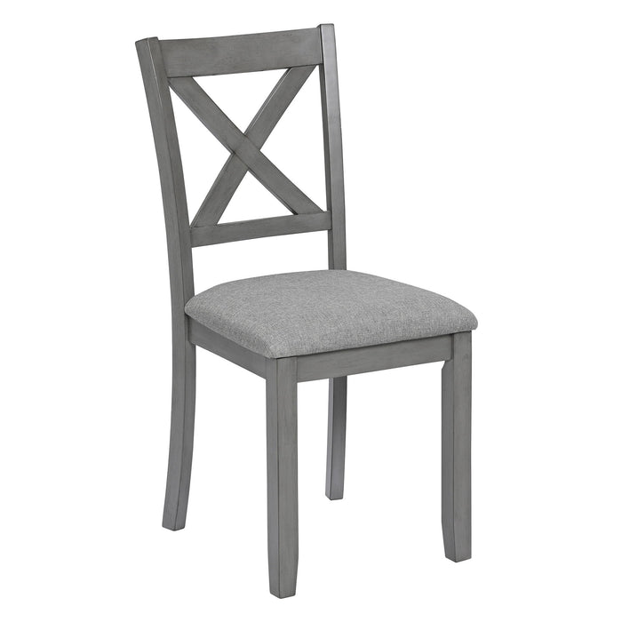 5 Piece Dining Table Set With 4 Chairs For Kitchen - Gray