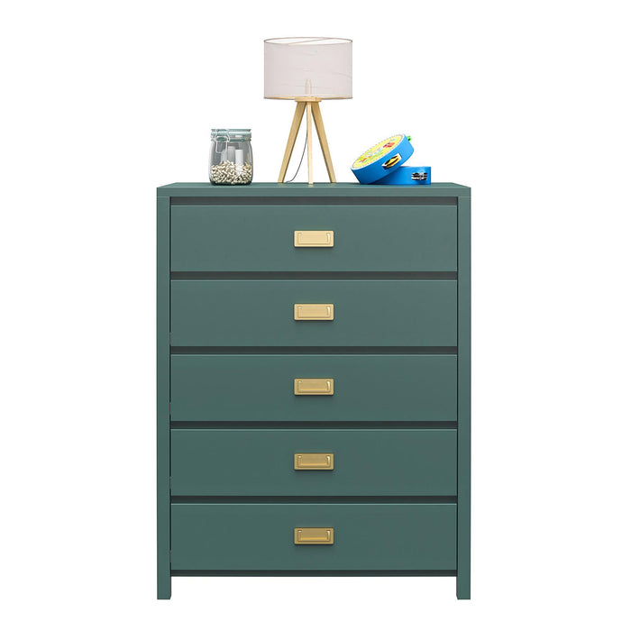 Haven - 5 Drawer Dresser - Dark Green