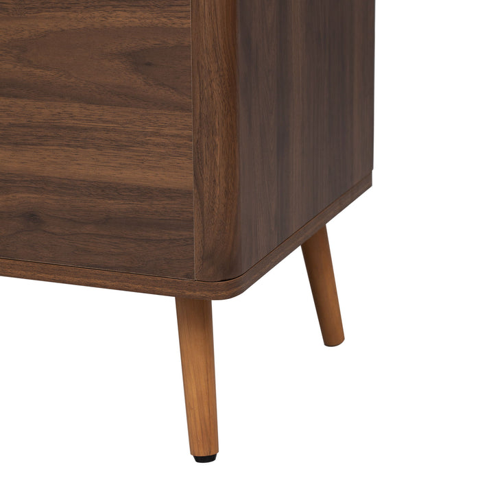 TV Stand With 2 Drawers, Media Console Table For TVs Up To 80'' For Living Room - Walnut