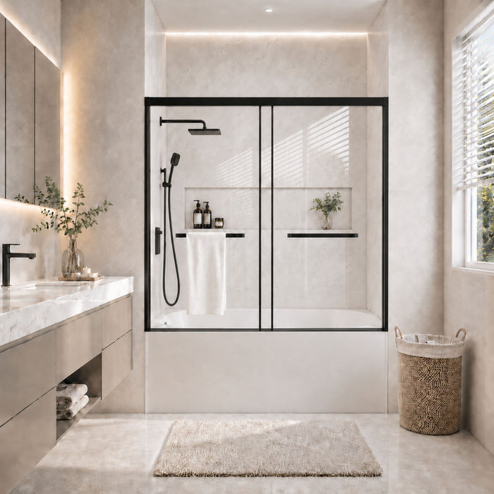 Semi-Frameless Double Sliding Shower Door