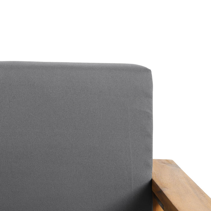 Outdoor Club Chair, Patio Chair With Teak Acacia Wood Frame - Dark Gray