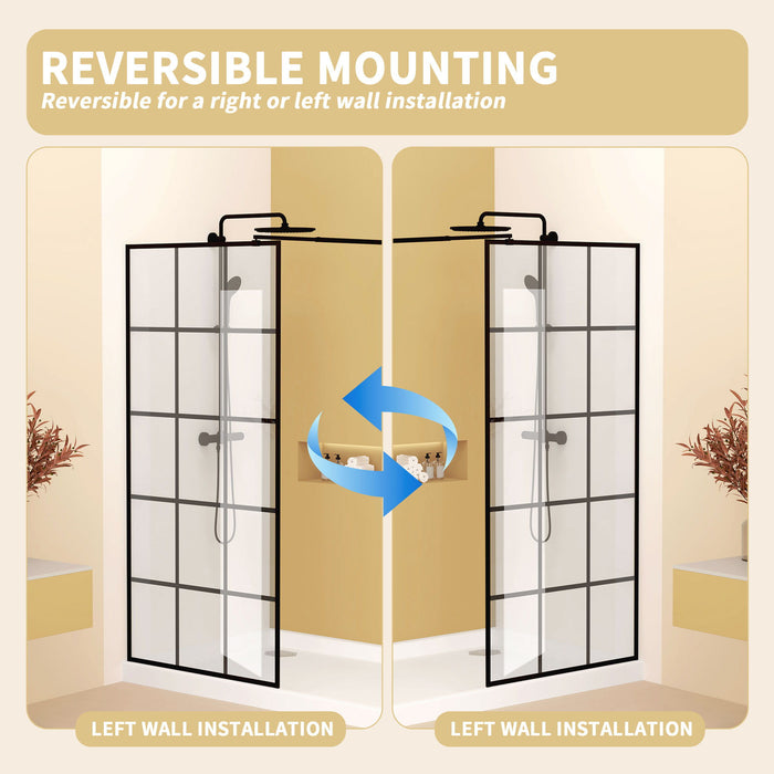Framed Glass Shower Screen - Matte Black