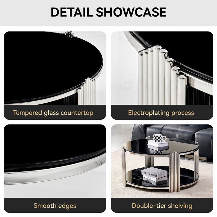 Round Table With Double Layer Storage