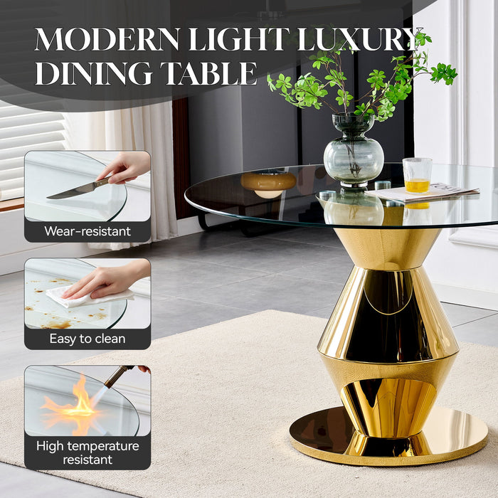 Round Dining Table - Gold