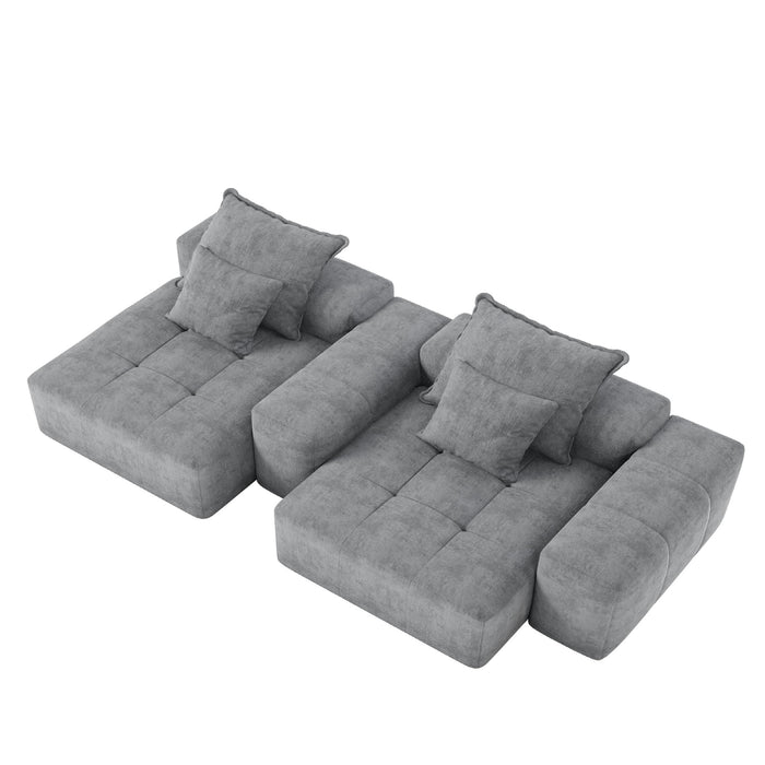 Modern Oversized, Modular Sectional Sofa With Pillows