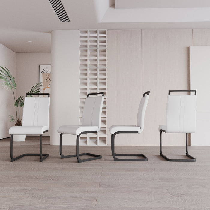 Modern Dining Chairs With High Back Upholstered Design Metal Legs