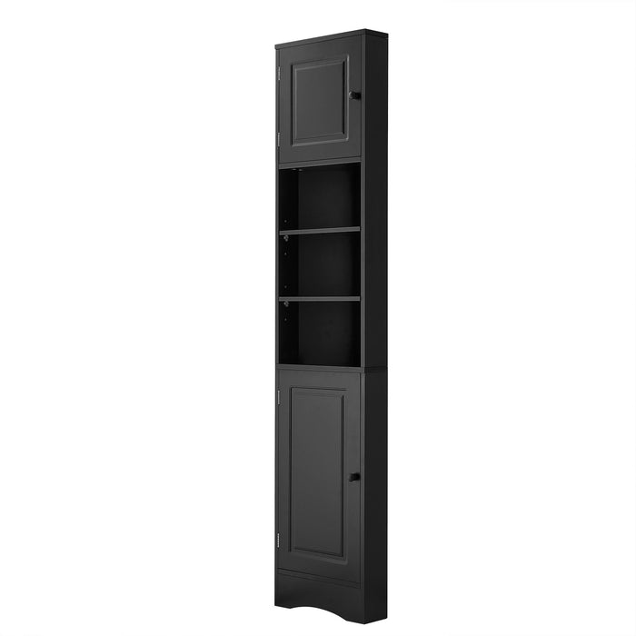 Multi Functional Corner Cabinet With Adjustable Shelves And 2 Doors