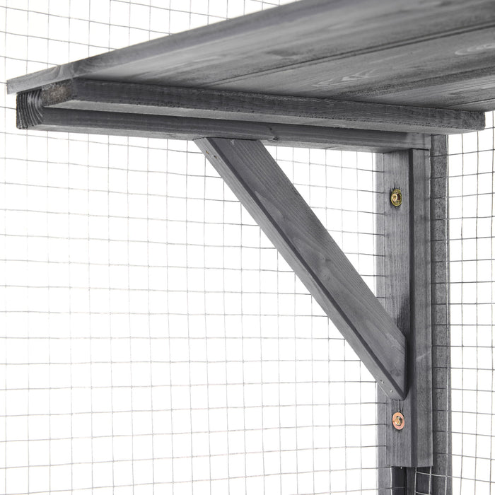 Outdoor Cat House, Diy Cat Enclosure Catio With Double Enter Doors