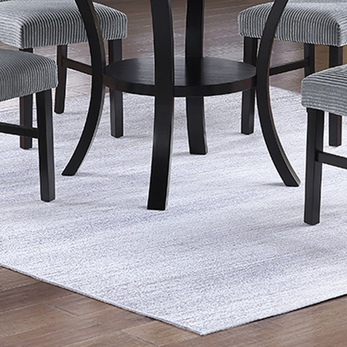 Elegant 5 Piece Dining Set Dark Chairs Top Table With Lower Shelf Kitchen Dining Room