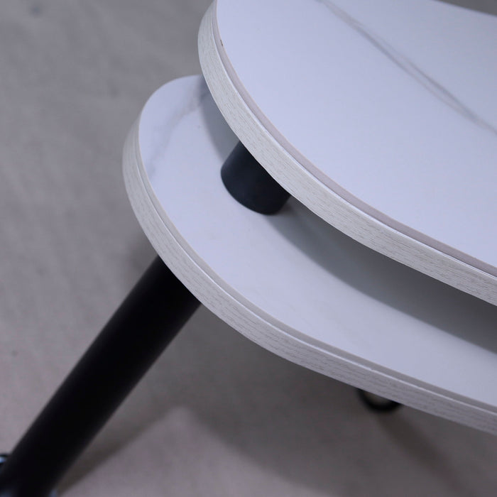 Rotatable Cocktail Table With Solid Legs, 360 Degree Rotating