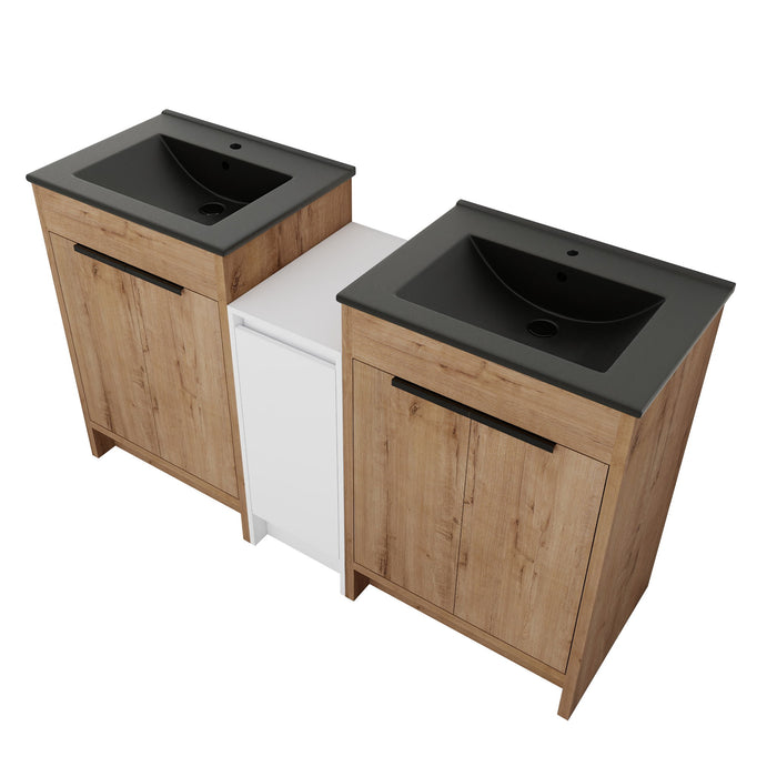 Freestanding Bathroom Vanity With Sink, Storage Cabinets, Soft Closing Doors