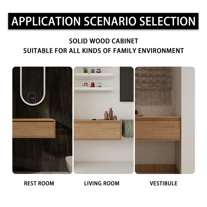 Modern Minimalist Bathroom Cabinet With Soft Close Drawers And Floating Mounting Design