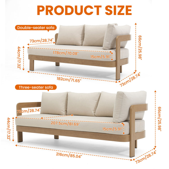 Outdoor Patio Sectional Sofa Set - Oak
