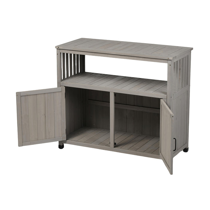 Patio Bar Table Set With Storage