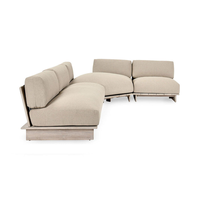 Livia - Teak 3 Piece Outdoor Sectional - Taupe