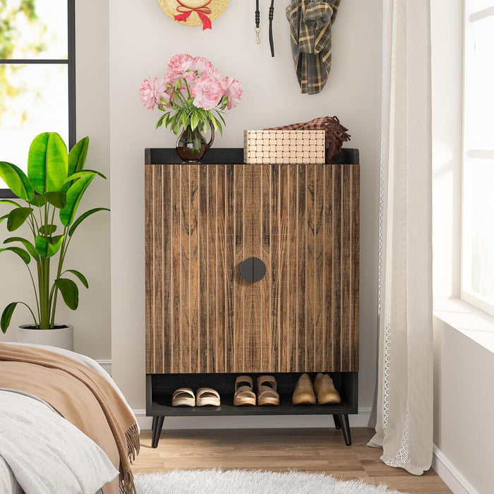 Shoe Cabinet With Doors, 7 Tier Storage Organizer