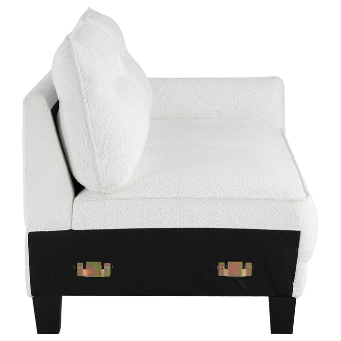 Granholm - Upholstered Curved Arm Sectional Sofa - White