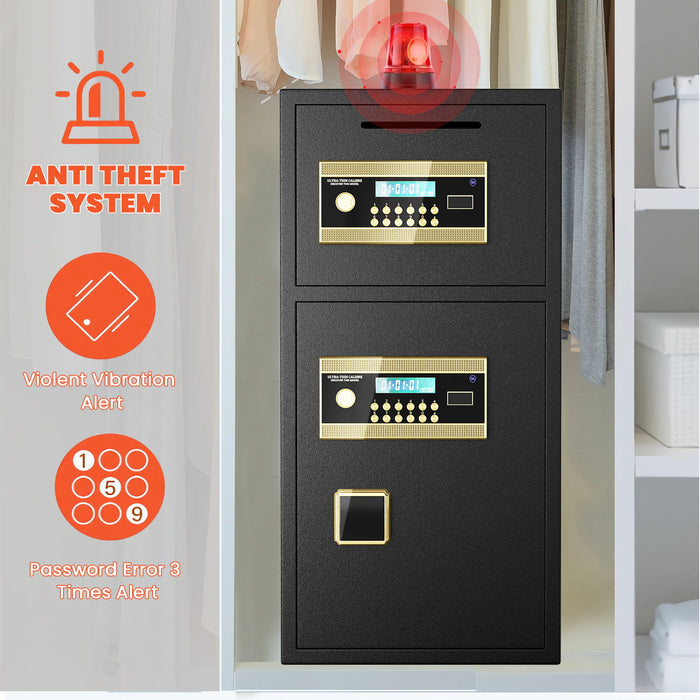 Large Double Door Coin Operated Safe, Digital Security Safe With Fireproof And Waterproof Bag