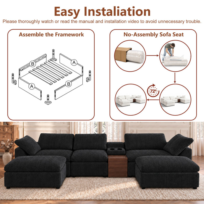 Modular Cloud Couch With Storage Console