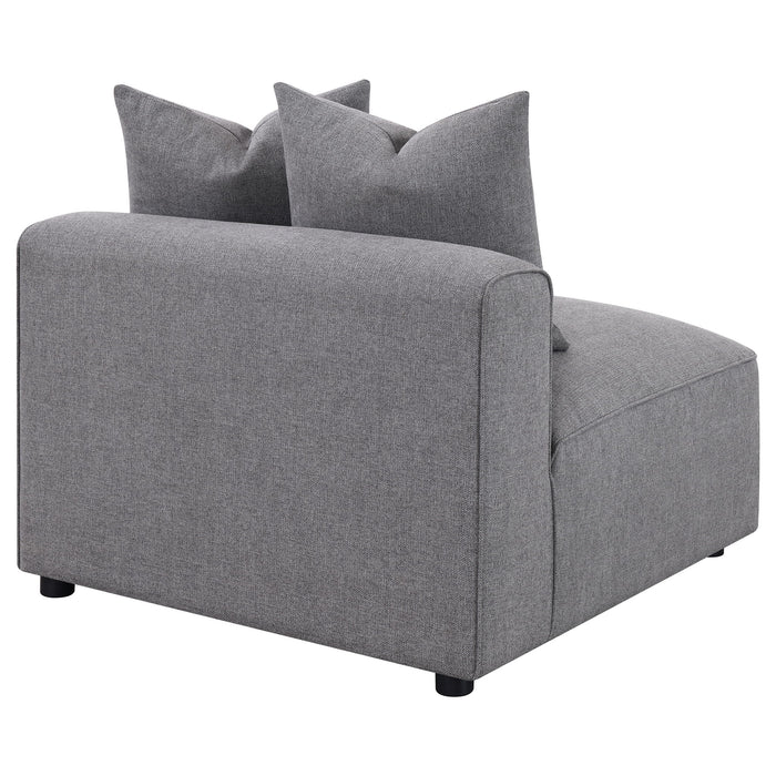 Amherst - Armless Chair With Accent Pillow - Gray