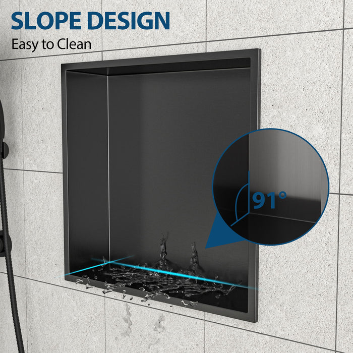 Stainless Steel Shower Niche With Seamless Design For Bathroom Storage