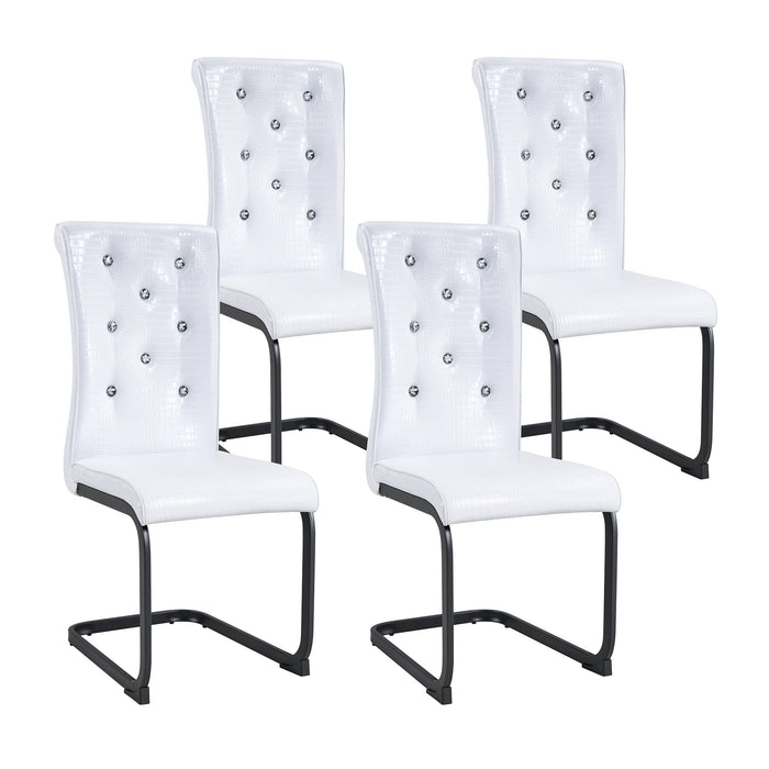 Alligator Skin Upholstered Dining Chairs