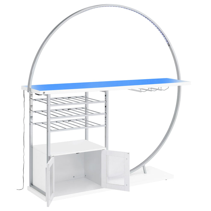 Casey - 2 Door Home Bar Storage Bar With Customizable Lighting - White