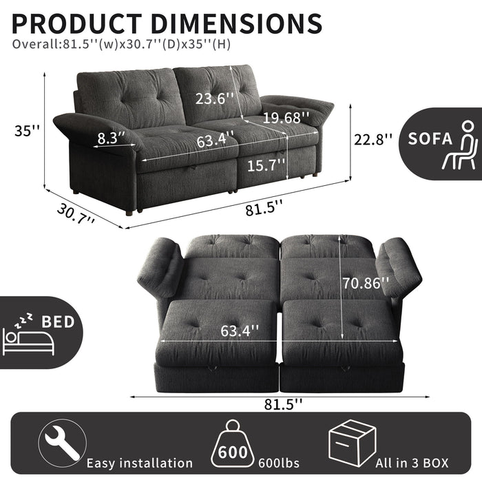 Sofa Bed, 2 In 1 Design For Living Rooms